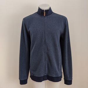 NORDSTROM Full Zip Sweater, Blue, L